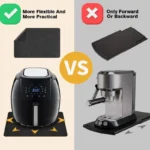 Dual-sided appliance slider mat with non-slip and heat-proof features.