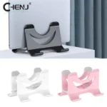 Dual vertical laptop stand with adjustable slots