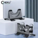 Dual vertical laptop stand with adjustable slots