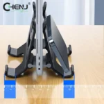 Dual vertical laptop stand with adjustable slots