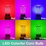 Multi-colored E27 LED corn bulbs for decorative ambient lighting