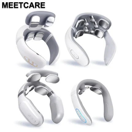 Electric TENS neck massager with heating pads and 8 electrode heads