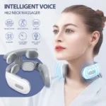 Electric TENS neck massager with heating pads and 8 electrode heads