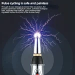 Electronic acupuncture pen with digital display for muscle pain relief.