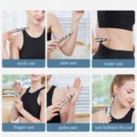 Electronic acupuncture pen with digital display for muscle pain relief.