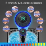 Foldable EMS Foot Massager Mat with digital control unit and feet