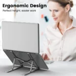 Foldable ergonomic laptop stand with adjustable height
