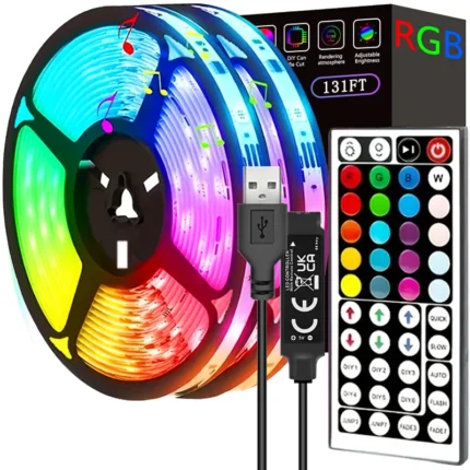 131ft RGB LED strip lights with music sync and app control