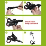 Flexible gooseneck phone holder for bed and desk mounting.