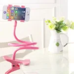 Flexible gooseneck phone holder with heavy-duty table clamp mount
