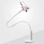 Flexible gooseneck phone holder with universal clamp