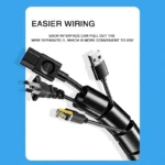 Flexible spiral cable management sleeve with installation tool.