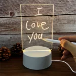 Glowing LED message board with custom handwritten notes