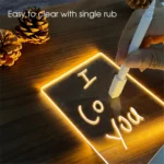 Glowing LED message board with custom handwritten notes