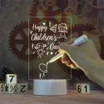 Glowing LED message board with custom handwritten notes