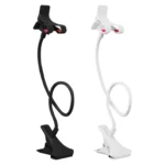 Flexible gooseneck phone holder with desk clamp for smartphones