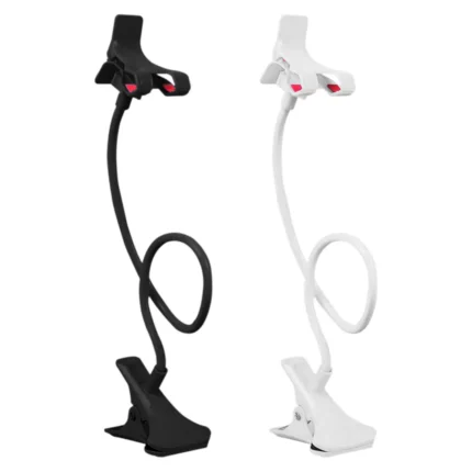 Flexible gooseneck phone holder with desk clamp for smartphones