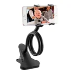 Flexible gooseneck phone holder with desk clamp for smartphones