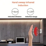 Hands-free USB LED strip light under kitchen cabinet