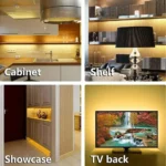 Hands-free USB LED strip light under kitchen cabinet