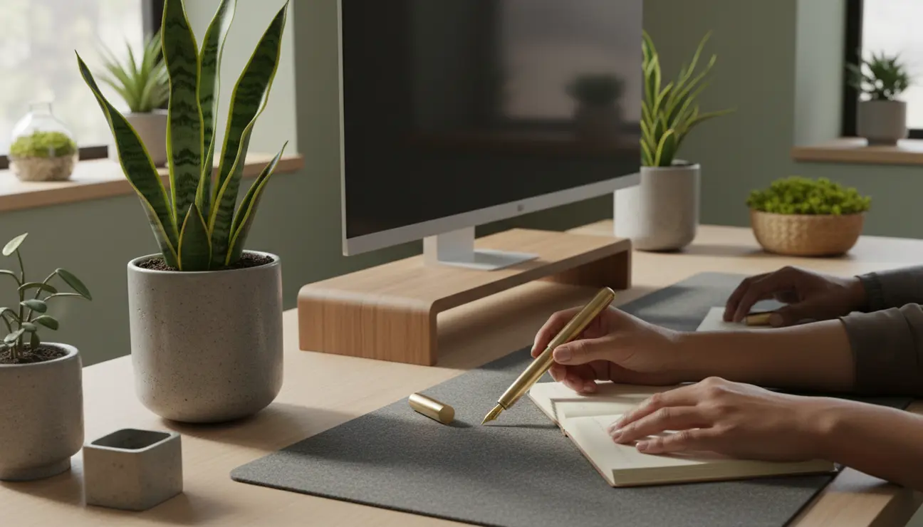 Minimalist invisible desk setup with hidden cables.