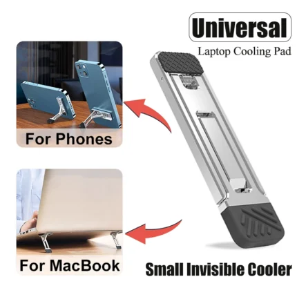 Invisible foldable laptop cooling stand for MacBook and PC