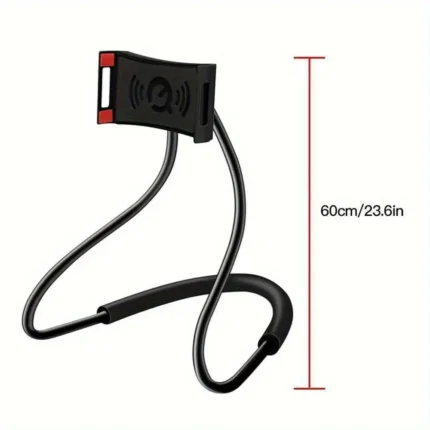 Flexible neck phone holder for hands-free smartphone viewing