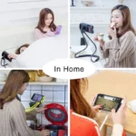 Flexible neck phone holder for hands-free smartphone viewing