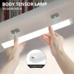 Magnetic LED motion sensor under cabinet light bar for closets