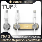 Magnetic desktop cable organizer with clips