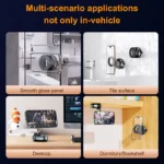Magnetic vacuum car phone mount with folding arm