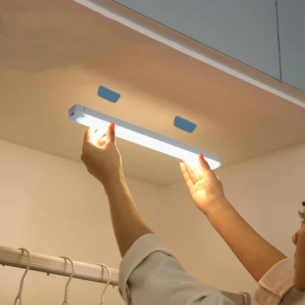 Motion sensor LED light bar for under cabinet mounting