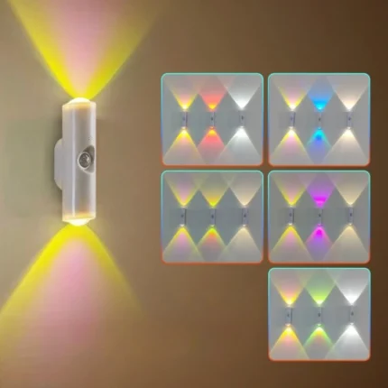 RGB motion sensor wall lamp with dual up-down beam