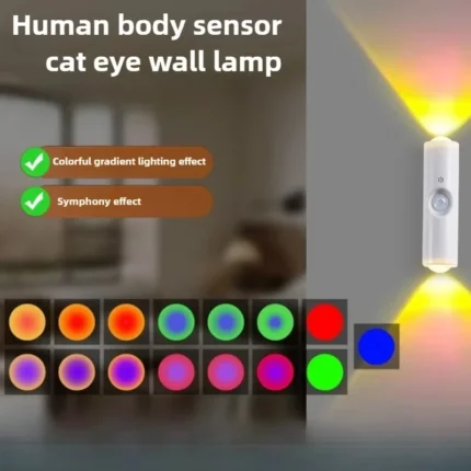 RGB motion sensor wall lamp with dual up-down beam