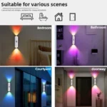RGB motion sensor wall lamp with dual up-down beam
