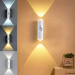 RGB motion sensor wall lamp with dual up-down beam