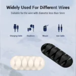 Multi-slot silicone cable organizer clips for desk management.