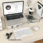 Clear acrylic multi-tier desk organizer with storage