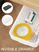 under desk storage drawer white black