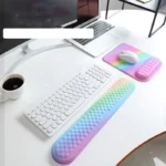 Pastel gradient ergonomic keyboard mouse wrist rest set