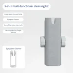 Portable 5-in-1 cleaning kit for eyeglasses, screens, and tech