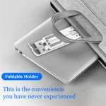 Foldable ergonomic laptop stand with adjustable height and multi-angle design