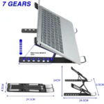 Foldable ergonomic laptop stand with adjustable height and multi-angle design