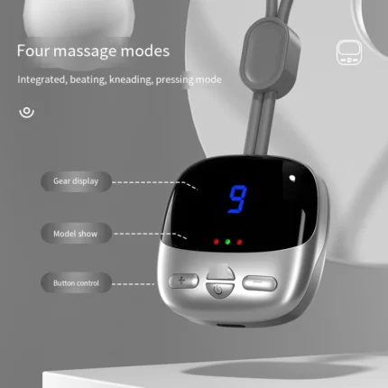 Portable TENS EMS neck massager pendant with digital display