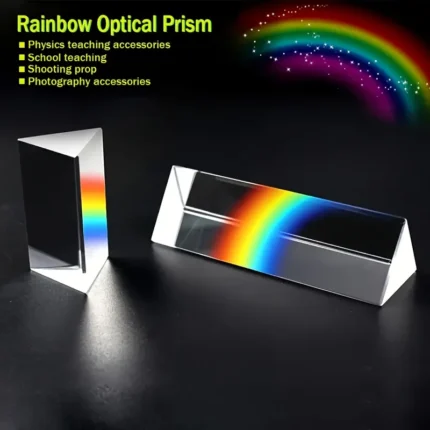 Rainbow optical prism dispersing white light into spectrum