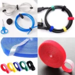 Reusable hook and loop cable ties in a roll for managing cables