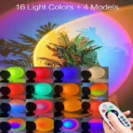 RGB Sunset Projection Lamp with 16 Colors and Remote Control