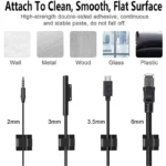 Self-adhesive cable clips for wire organization