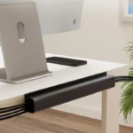 Self-adhesive under-desk cable management channel for wire organization