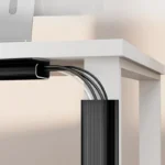 Self-adhesive under-desk cable management channel for wire organization
